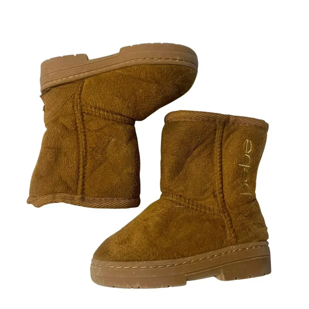 Bebe‎ Winter Pull On Boots Toddler Girls Size 6 Winter Fleece Lined Logo